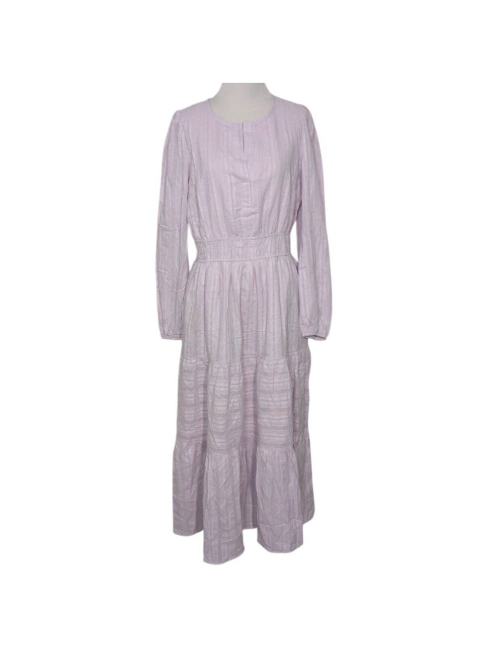 BTFBM Tiered Maxi Dress Womens Size Medium Lavender Purple Modest Lined NEW